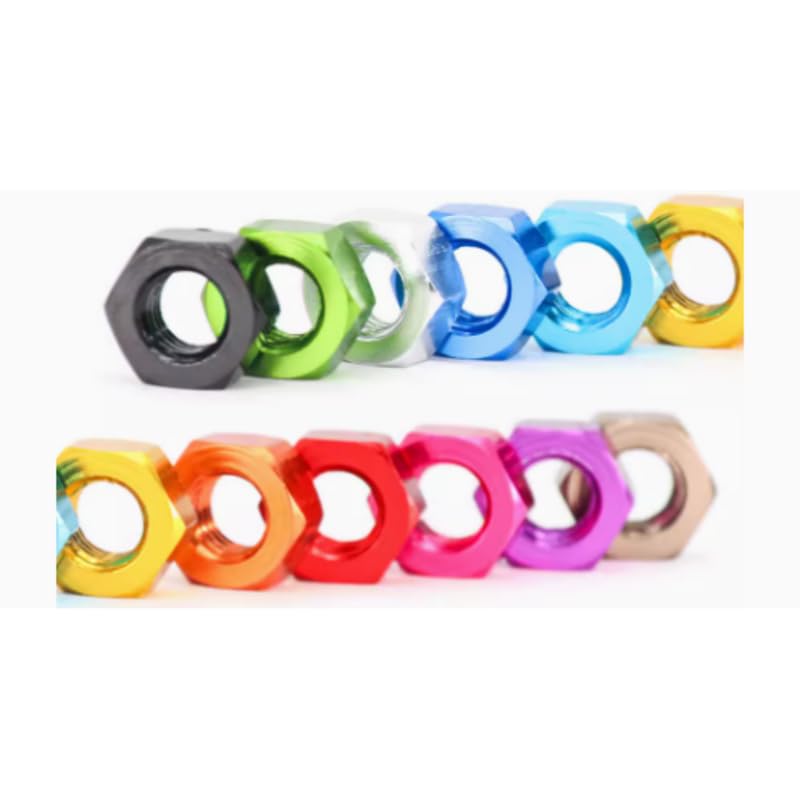 6063-T6 Aviation Aluminum Alloy Hexagonal nut 10 Pieces CNC Turning nut Standard nut Color nut M2 M3 M4 M5 M6 M8 （Silver,M3x0.5=10pcs） - color: silver, size: M3x0.5=10pcs