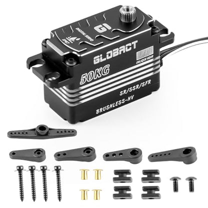 GLOBACT 50KG Brushless Servo Low-Profile for 1/8/ 1/10 RC Car Boat Airplane