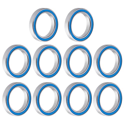 Steel RC Ball Bearings Double Rubber Sealed Deep Groove Miniature Bearings, Set of 10 (15x21x4mm 6702-2RS) - size: 15x21x4mm 6702-2RS