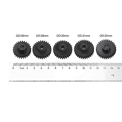 HARFINGTON Mod 1 M1 Pinion Motor Gear Set 5pcs 26T 27T 28T 29T 30T Fit 5mm RC Motor Shaft M1 Pitch Gears for RC Car, with Hex Key - style: 26T 27T 28T 29T 30T