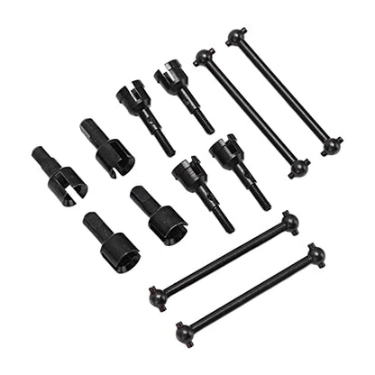 Dilwe RC Dog Bone Drive Shaft,Dogbones+Drive Shaft+Stub Wheel Axle RC Car Replacement Parts,RC Dogbone Adapter Diff Cup Joint Axle for A949 A959 A969 A979 K929 and Other 1/18 RC Car(Black)