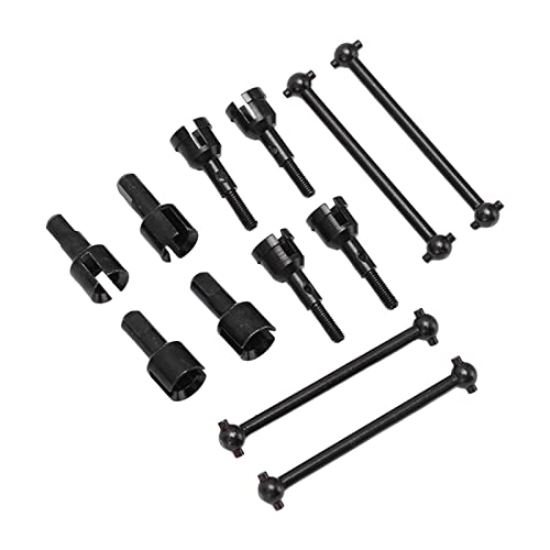 VBESTLIFE 4Pcs RC Diff Cup Joint Axle Set, 4Pcs Front/Rear Drive Shaft Set C Dogbone Adapter RC DIY Part for WLtoys A949 A959 A969 A979 K929 1:18 Scale RC Car - color: Black