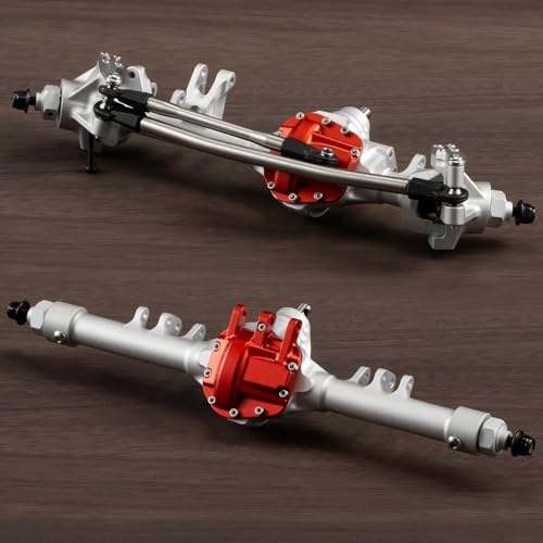 Aluminum Offset Straight Axle with Panhard Mount for Vanquish VS4-10 SCX10 II 1/10 RC Crawler Cheater Rigs (Silver Front Rear) - color: Silver Front Rear