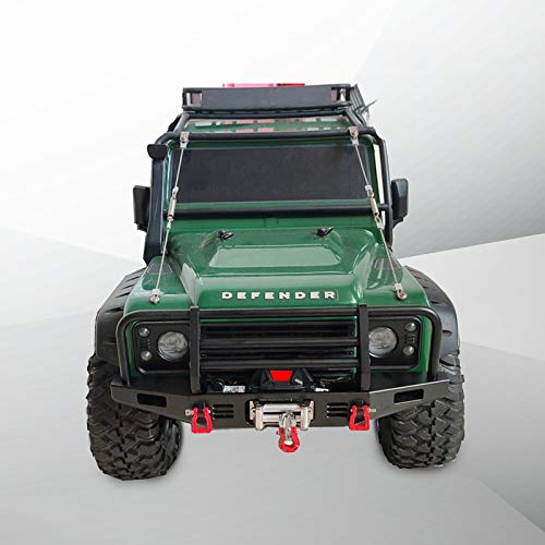 GoolRC Metal Front Bumper with Winch 2 LED Light for 1/10 RC Car Crawler Compatible with Replacmenet for TRX Hsp Redcat Rc4wd Tamiya Axial Scx10 D90 HPI Car Upgrade