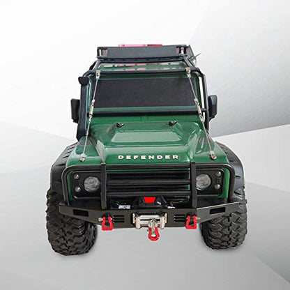 GoolRC Metal Front Bumper with Winch 2 LED Light for 1/10 RC Car Crawler Compatible with Replacmenet for TRX Hsp Redcat Rc4wd Tamiya Axial Scx10 D90 HPI Car Upgrade