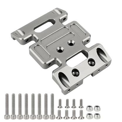 CNC Aluminum Center Frame Brace Transmission Skid Plate Gearbox Mount for AXIAL SCX10 1/10 RC Rock Crawler Upgrade Parts (Titanium -2) - color: Titanium -2
