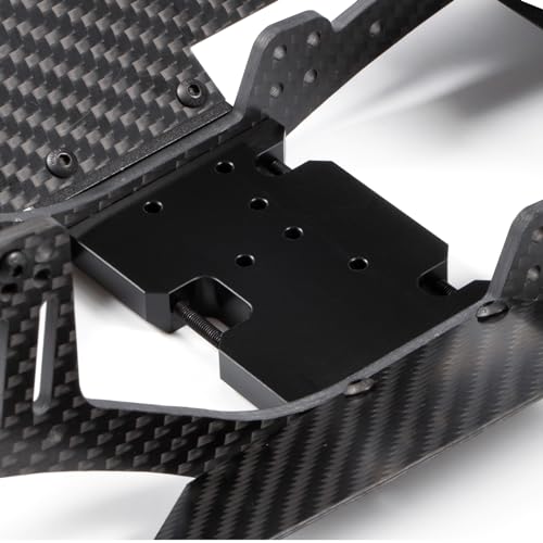 H4 1/10 Carbon LCG Chassis Kit with Injection Molded Rear Trunk Bucket, Sliders Delrin Skid Plate, Dual Servo Mount for SCX10 AR44 AR45 Capra F9 TRX4