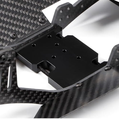 H4 1/10 Carbon LCG Chassis Kit with Injection Molded Rear Trunk Bucket, Sliders Delrin Skid Plate, Dual Servo Mount for SCX10 AR44 AR45 Capra F9 TRX4