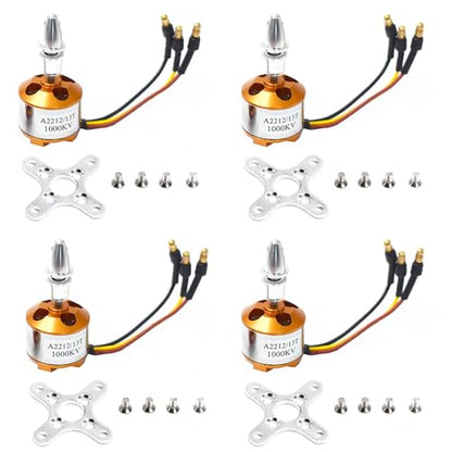 A2212 1000KV Brushless Motors 13T High Power Brushless Outrunner Motor for RC Aircraft Multi-Copter Quadcopter Drone(4PCS)