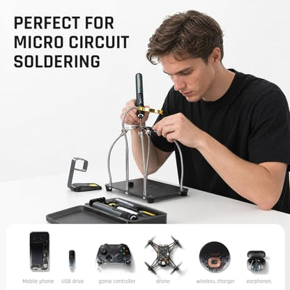 POPULO X4 FlashBolt Soldering Iron Kit, Cordless Precision Soldering Gun, 12s Fast Heating(390°F-840℉), 75min Working Time, 4 Precision Soldering Tips(C210), Soldering Iron for DIY Repair