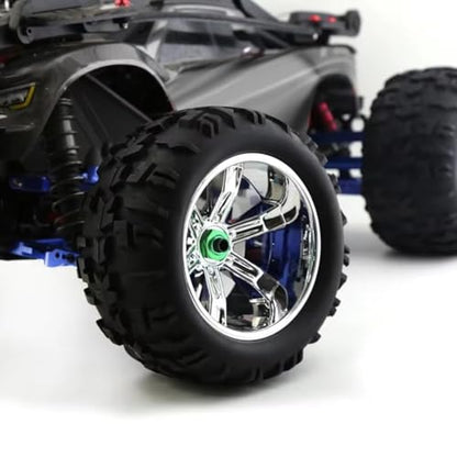 RC Car Upgrade Part for Arrma for Traxxas 1/10 4Pcs 150MM Tire Wheel Tyre 17Mm Hex RC Car RC for Buggy Truck(Titanium) - size: Titanium