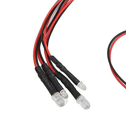 RC Car LED Lights, 4 LEDs LED Light Headlights Taillight Kit Accessories with 2 White 2 Red for Axial AXIAL SCX24 1/24 Remote Control Car