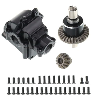 Metal Front&Rear Differential Gearboxes Housing Cover with Differential Gear Set Compatible with WLtoys 1/14 144010 144001 144002 124018 124016 124017 124019 RC Car Upgrades Parts (Black) - color: Black
