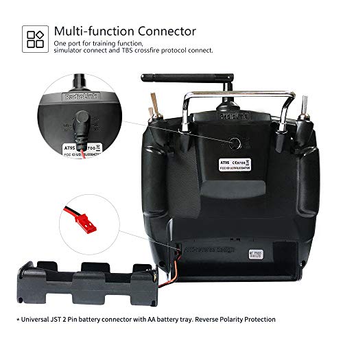 Radiolink AT9S Pro 10/12 Channels Radio Transmitter and Receiver R9DS, Long Range for Airplane/Jet/FPV Racing Drone/Quad/RC Truck Car/Boat and More (Mode 2 Left Hand) - color: At9s Pro-gray