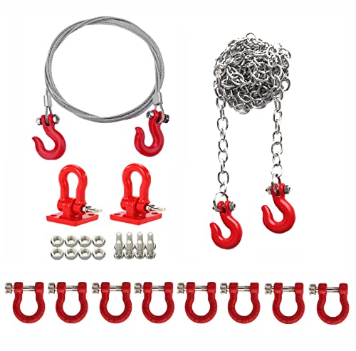 RC Trailer Chain Hook Rope Tow Shackles for 1/10 RC Crawler TRX4 Axial SCX10 Wraith RC Decor Parts