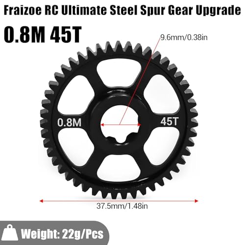 Upgrade Steel Spur Gear 0.8M 45T for Traxxas 1/16 Mini Maxx/Mini XRT, Medium Carbon Steel Differential Gear, Durable Metal Transmission Part, Replacement for 10756 - size: 45T