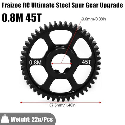 Upgrade Steel Spur Gear 0.8M 45T for Traxxas 1/16 Mini Maxx/Mini XRT, Medium Carbon Steel Differential Gear, Durable Metal Transmission Part, Replacement for 10756 - size: 45T