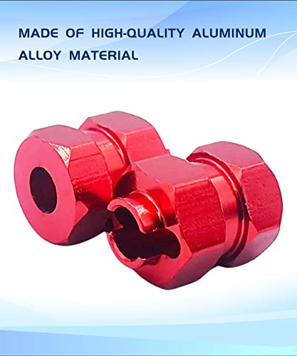 Aluminum 7mm Extended Hex Wheel Hubs for 1/24 SCX24 RC Crawler | Red 9.5mm Offset Extension 4Pcs Hex Drive Adapter CNC Machined High Strength Easy To Install - size: Red