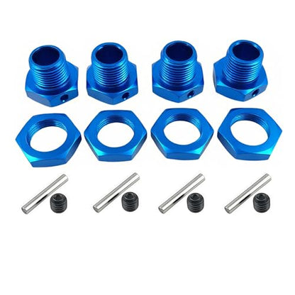 17mm Aluminum Wheel Hex Nut Kit for ARRMA Typhon Mojave Felony 6S (Blue) | 1/8,1/7,Infraction,Limitless,ARAC9416 ARAC9763 ARA311035,CNC Machined,High Strength,Precision Fit,Wear Resistant - color: Blue