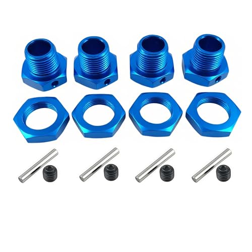 17mm Aluminum Wheel Hex Nut Kit for ARRMA Typhon Mojave Felony 6S (Blue) | 1/8,1/7,Infraction,Limitless,ARAC9416 ARAC9763 ARA311035,CNC Machined,High Strength,Precision Fit,Wear Resistant - color: Blue