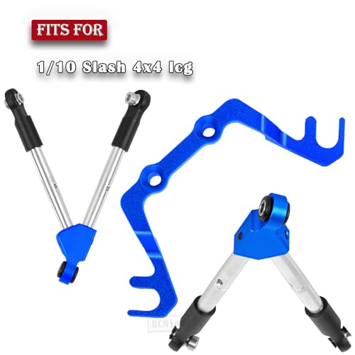 RC 7075 Aluminum Front Tie Rods w/Stabilizer Upgrades Part for 1/10 Slash 4x4 lcg,7075 Aluminum Alloy Front Tie Rods Hop Ups,Navy Blue - color: Navy Blue - (Upgrades)