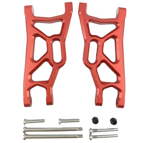 Aluminum Front Lower Suspension Arms for 1/10 Slash 2WD RC Car (Red) | 3631,A-Arms,CNC Machined,Heavy Duty,High Strength,Precision Fit,Wear Resistant,Durable,RC Upgrade Parts - color: Red