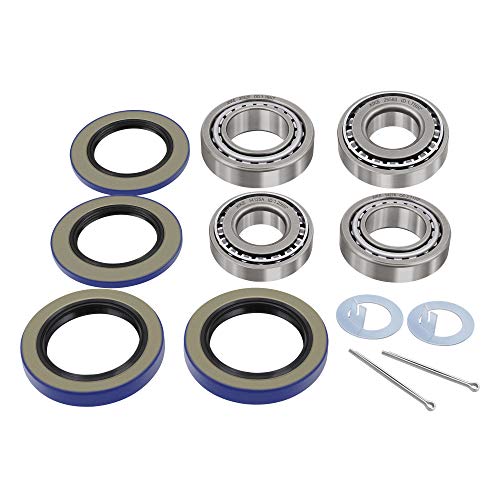 XiKe 2 Set Fits 6,000-7,000 lb Axles Trailer Wheel Hub Kit | Include 25580/25520 ＆ 14125A/14276 Bearings, 21333TB, 22333TB /10-10, 10-36 Seal and Cotter Pin. - size: 25580/20 ＆ 14125A/76 + Seal ID 2.125'' ＆ 2.250'', style: Pack 2 Set