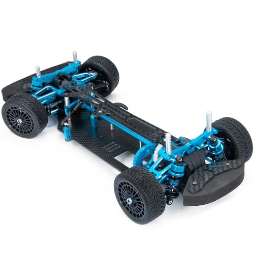 MOHERO Aluminium Alloy &Carbon Fiber Shaft Drive 1/10 RC Touring Car Chassis Frame Body Kit with 4 Wheels for TT01 TT01E