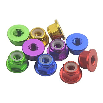 WMYCONGCONG 25 PCS M4 Aluminum Nylon Lock Nuts M4 Flange Nylon Insert Self-Locking Nut for RC Drone FPV Parts
