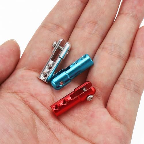 MECCANIXITY 2Pcs Metal Clevis M2 Thread Aluminum Alloy Clevis Servo Horn Tie Rod Chuck Connector with Screws for RC Airplane Car Helicopter Model Replacements,Silver - color: Silver