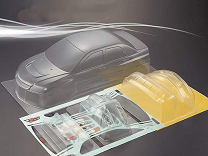 1/10 Scale RC Onroad Racing Drift Touring Car Transparent Clear Lexan Body Shell (Lancer EVO9) - style: Lancer EVO9