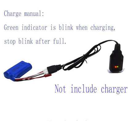 Blomiky 7.4V 2S 600mAh Li-ion Rechargeable Battery with JST Plug and Cable Suitable for Some RC Cars Trucks Vehicles /7.4V 600mAh JST