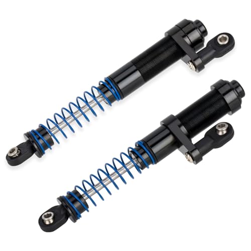 80-100mm Adjustable Threaded Oil Shocks for 1/10 RC Crawler SCX10 TRX4 D90 | CNC aluminum body with offset cap Dampers.Fits for Axial Capra VS4-10 90046 Tamiya LCG Cheater rigs.RC Car Upgrade Parts. - color: Black