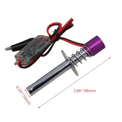 Metal Purple Upgraded 6V -24V Electronic Glow Plug Starter Igniter Replacement for Nitro RC Car