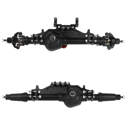 Complete Metal Front Rear Axle for 1/10 RC Rock Crawler Axial Wraith 90018 90020 90045 RR10 90048 90053 (Black) - color: Black