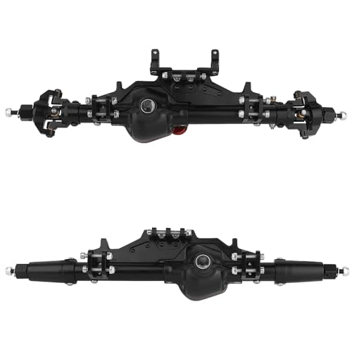 Complete Metal Front Rear Axle for 1/10 RC Rock Crawler Axial Wraith 90018 90020 90045 RR10 90048 90053 (Black) - color: Black