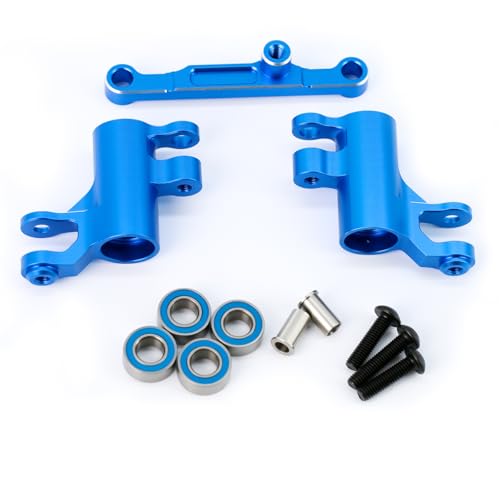Aluminum Alloy Bellcrank Assembly with Drag Link Upgraded Parts for 1/16 Mini Maxx/Mini XRT,Replace#10743 (Blue) - color: Blue