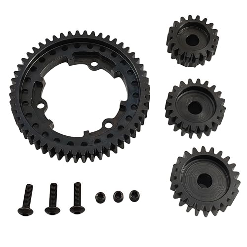 Hardened Steel Spur Gear Set with 18T 20T 22T Pinions for X-Maxx Maxx (52T) | 1/5 Scale,1/7 XO-1,1/10,E-Revo 2.0 VXL,Heavy Duty,Upgrade Parts,6447,High Strength,Wear Resistant - size: 52T