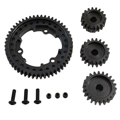 Hardened Steel Spur Gear Set with 18T 20T 22T Pinions for X-Maxx Maxx (52T) | 1/5 Scale,1/7 XO-1,1/10,E-Revo 2.0 VXL,Heavy Duty,Upgrade Parts,6447,High Strength,Wear Resistant - size: 52T
