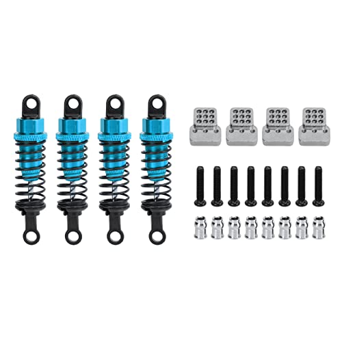 RC Shock Absorbers, 4Pcs 64 mm Metal Shock Absorber Damper with Shock Mount Aluminum Alloy Adjustable Remote Control Car Shock Absorber Oil Damper (Blue) - size: Blue