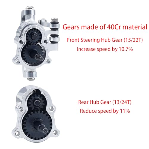 DJX CNC Aluminum RC Front & Rear Portal Axles Set +4mm Extended Complete Axles for 1/18 RC Rock Crawler Redcat Ascent-18 Upgrades Parts(Silver) - color: Silver