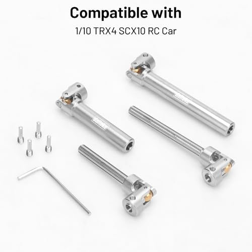 daitoku RC Drive Shaft 94-125mm & 117-168mm for SCX10 TRX4 1/10 RC Crawler Car Driveshaft Upgrade Parts Replacement (2PCS)
