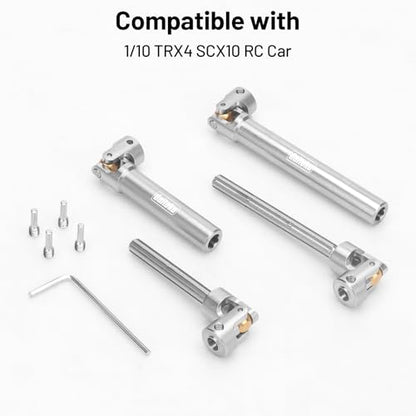 daitoku RC Drive Shaft 94-125mm & 117-168mm for SCX10 TRX4 1/10 RC Crawler Car Driveshaft Upgrade Parts Replacement (2PCS)