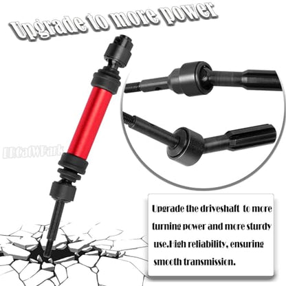 Drive Shaft Axles Upgrades Part for 1/10 Slash 4X4 VXL/Rustler 4X4 VXL/Stampede 4WD VXL,RC Steel #45 Front & Rear 4Pcs Driveshafts CVD w/Hex Hops Up,Red - color: Red - (Axles)