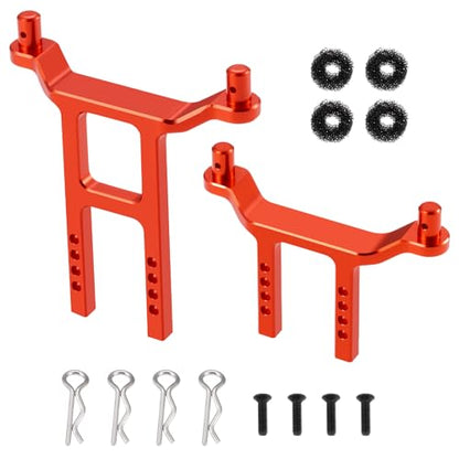 Aluminum Alloy Front & Rear Body Mount Post，Red | Upgrade Parts, For Tra-xxas 1/18 Latrax Teton Desert Prerunner SST, RC Car - color: Red