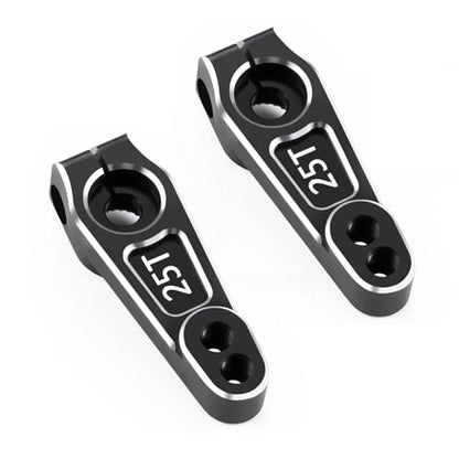 2Pcs Metal 25T Servo Horn 16.5mm 25 Teeth Steering Arm | Upgrade Parts, For 1/8 1/10, RC Off-Road Crawler Drift Racing Car