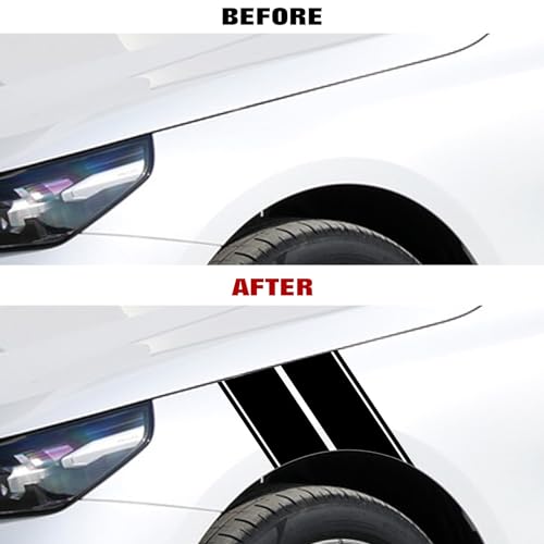 x xotic tech Fender Stripes Hash Marks KK Vinyl Decal Universal for Car Truck Sticker Racing Stripe 11"x23" (Black) - color: Black