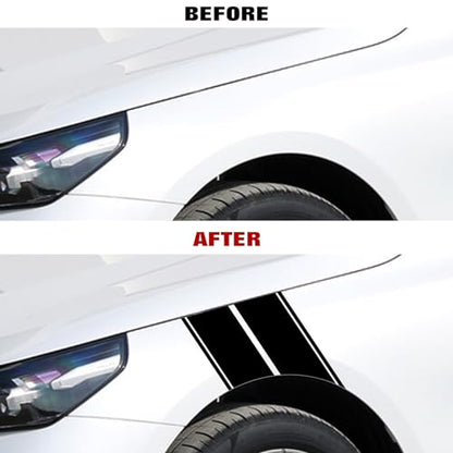 x xotic tech Fender Stripes Hash Marks KK Vinyl Decal Universal for Car Truck Sticker Racing Stripe 11"x23" (Black) - color: Black