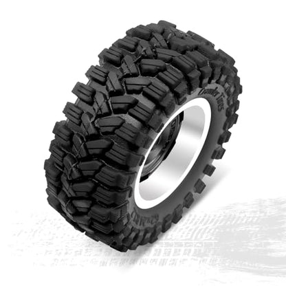 OGRC 1.3 Beadlock Wheel Tires -4mm Offset Wheels for 1/24 1/18 SCX24 TRX4M | Aluminum, 7mm Hex, Sticky Compound Rubber, for TRX4M AX24 FCX24 RC Carwler Car, Black - color: Black