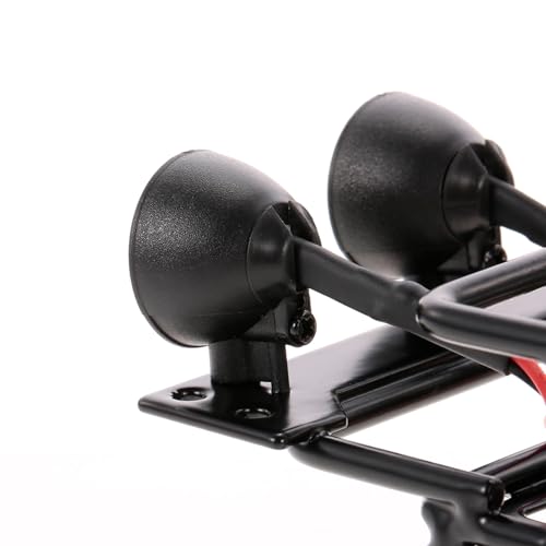 HUIOP RC Luggage with Light, Roof Rack Luggage Carrier with Light Bar for 1/10 RC Crawler Axial SCX10 D90 110 TRAX4 HSP RC Car Parts